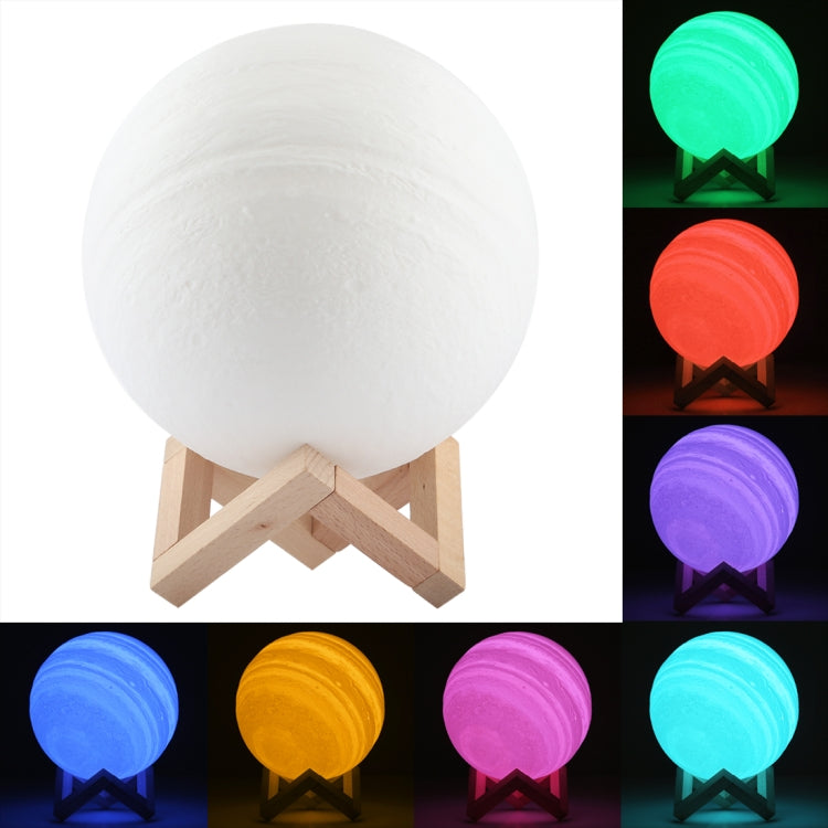 Luce notturna a LED a risparmio energetico con ricarica USB a 7 colori con base di supporto in legno, Patted 7-Color(18cm)