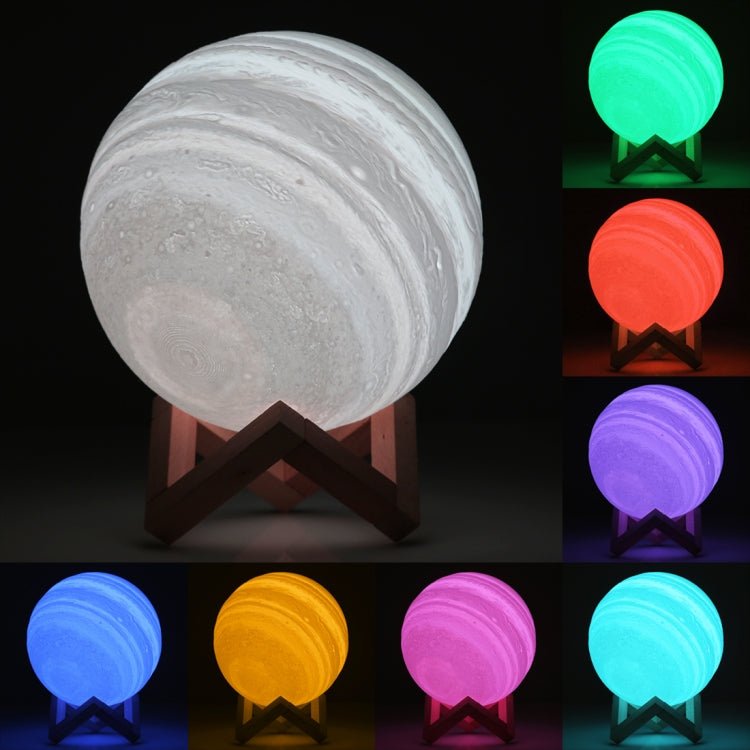 Luce notturna a LED a risparmio energetico con ricarica USB a 7 colori con base di supporto in legno, Patted 7-Color(18cm)