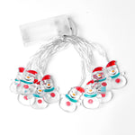 Stringa di luci decorative a LED con pupazzo di neve di Natale da 1,5 m e 10 luci, Christmas Snowman