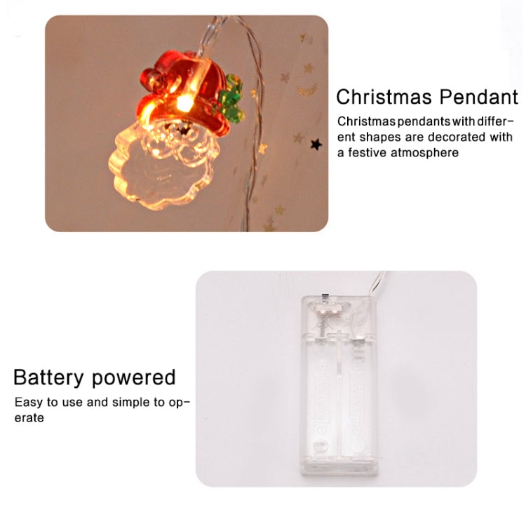 Stringa di luci decorative a LED con pupazzo di neve di Natale da 1,5 m e 10 luci, Christmas Snowman