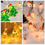 Stringa di luci decorative a LED con pupazzo di neve di Natale da 1,5 m e 10 luci, Christmas Snowman