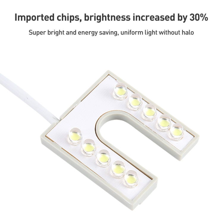 Lampada per macchina da cucire a 10 LED Lampada a risparmio energetico funzionante con magnete a forma di U