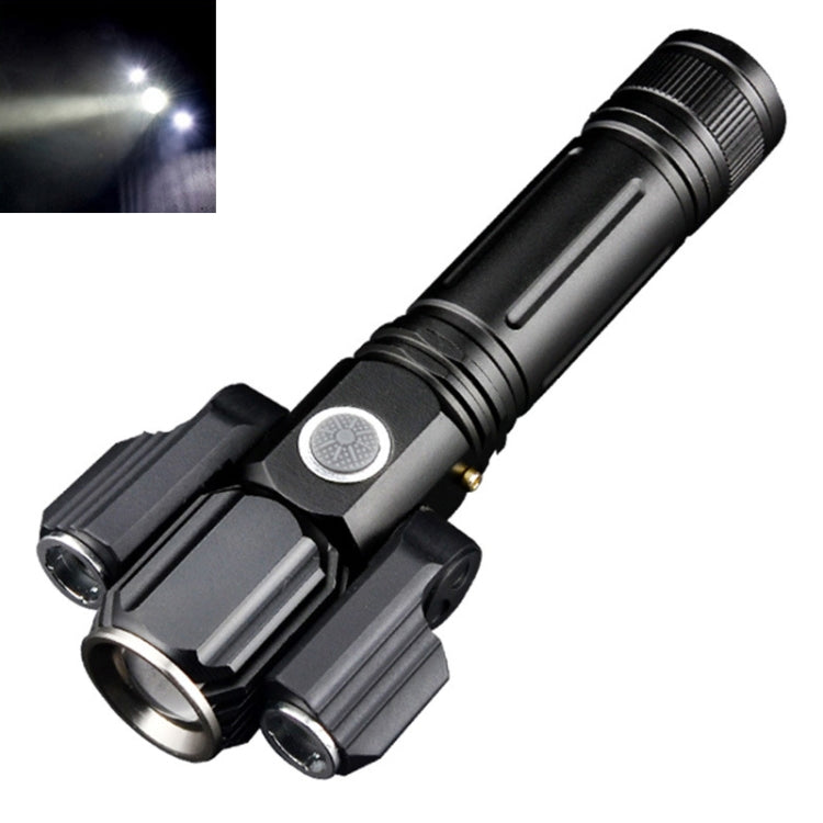Torcia LED zoomabile T6+XPE ricaricabile USB 4 modalità