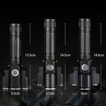 Torcia LED zoomabile T6+XPE ricaricabile USB 4 modalità