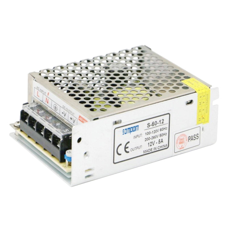 Alimentatore 60W 12V 5A con protezione cortocircuito