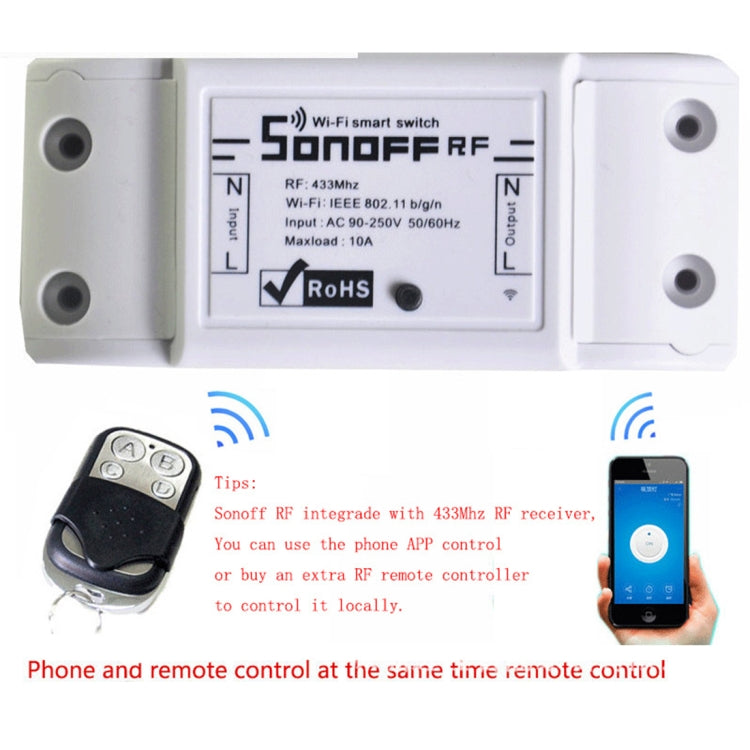 Telecomando Sonoff Smart 433 MHz wireless a 4 pulsanti in metallo, distanza telecomando: 20-30 m, 433MHz Remote Controller