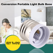 Adattatore convertitore da E27 a E12 per lampadine
