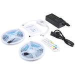 Striscia luminosa RGB impermeabile da 20 m 600 LED SMD 5050 IP44 con Bluetooth a 24 tasti + telecomando musicale, presa EU, 20m 600 LEDs IP44