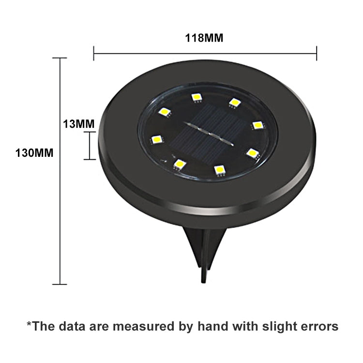 4 pezzi 8 LED IP65 impermeabile ad energia solare lampada interrata da giardino villa giardino prato faretto decorativo