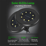 Set 4 lampade solari da giardino 8 LED IP65 impermeabili