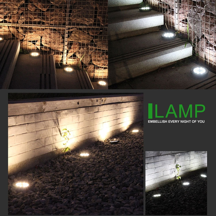 4 pezzi 8 LED IP65 impermeabile ad energia solare lampada interrata da giardino villa giardino prato faretto decorativo