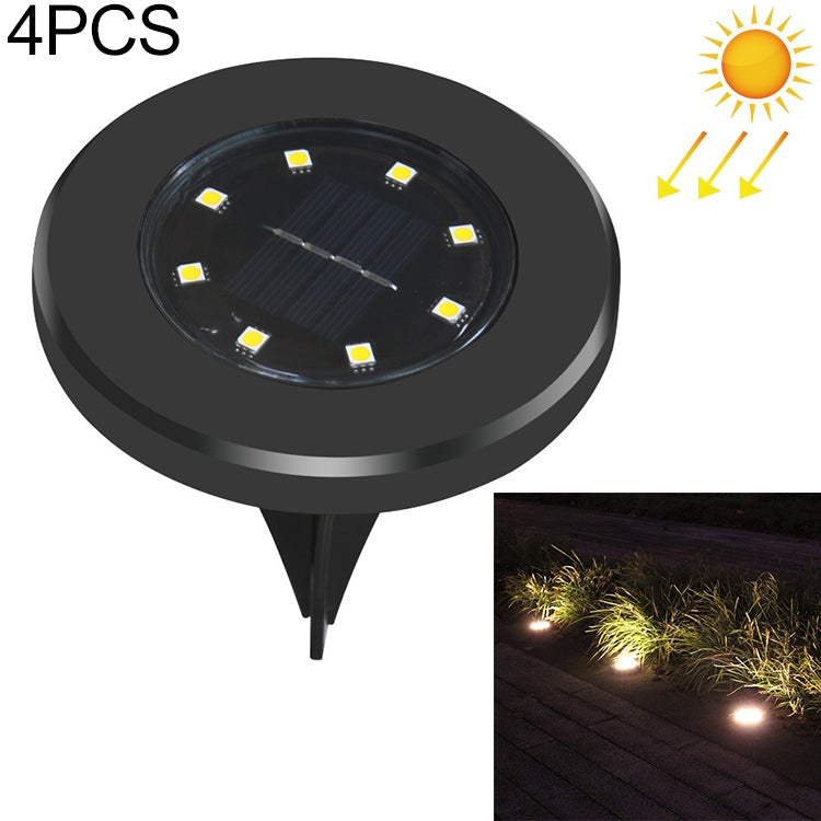 4 pezzi 8 LED IP65 impermeabile ad energia solare lampada interrata da giardino villa giardino prato faretto decorativo