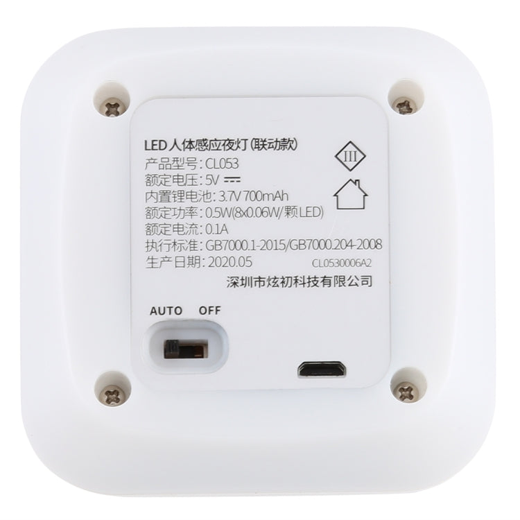 CL053 Lampada LED quadrata per sensore corpo umano, stile: collegamento, Style: Linkage