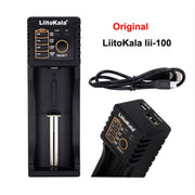 LiitoKala Lii-100 Caricabatteria per Li-ion IMR 18650, 18490, 18350, 17670, 17500, 16340 (RCR123), 14500, 10440
