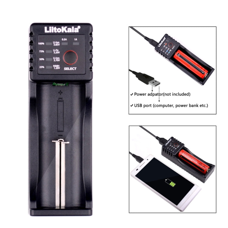 LiitoKala Lii-100 caricabatterie per batterie Li-ion 18650
