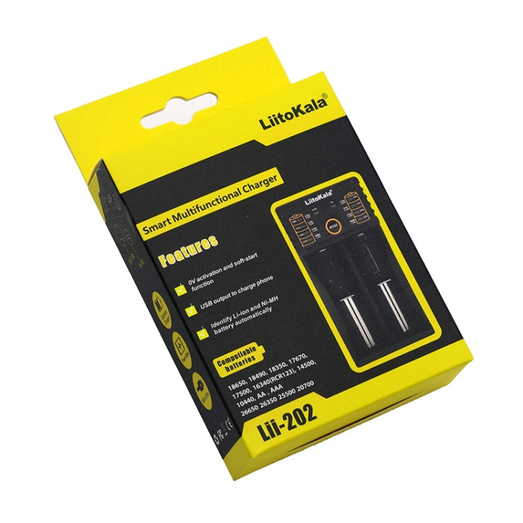 LiitoKala lii-202 Smart Charger with USB Output for Li-ion IMR 18650, 18490, 18350, 17670, 17500, 16340(RCR123), 14500, 10440