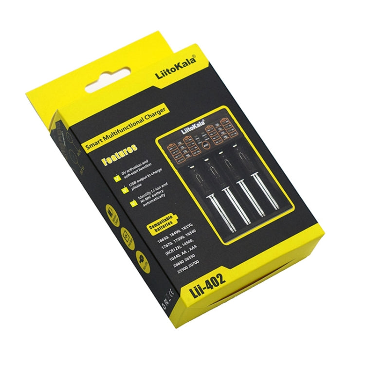 LiitoKala lii-402 Caricabatterie 4 in 1 per batterie litio