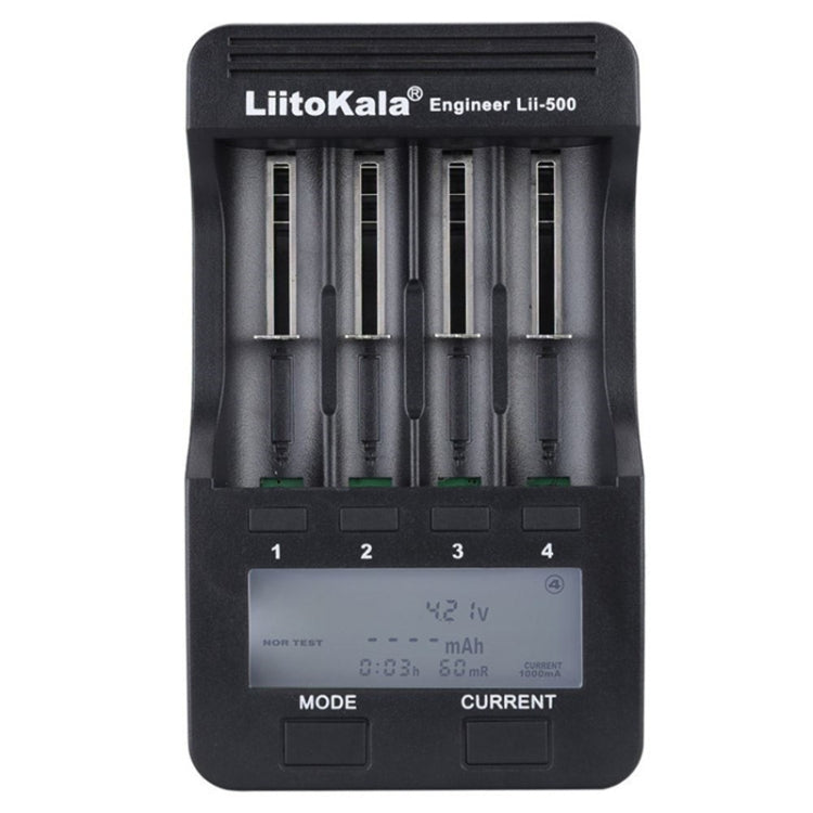 LiitoKala lii-500 Lithium Battery Charger for Li-ion IMR 18650, 26650, 16340, 14500, 10440, 18500, EU Plug