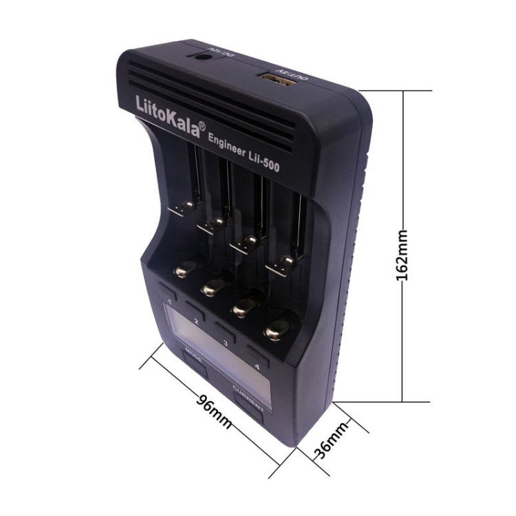 LiitoKala Lii-500 caricabatterie per batterie Li-ion e Ni-MH