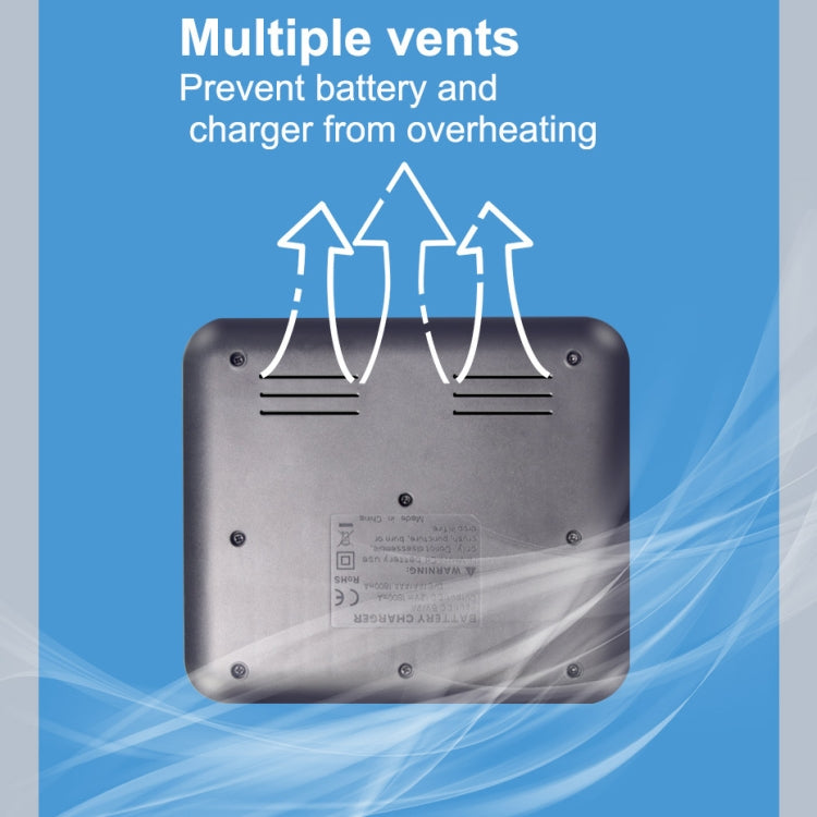 5V 2A 8-Slot USB Charger for AA, AAA and C/D Batteries with LCD Display