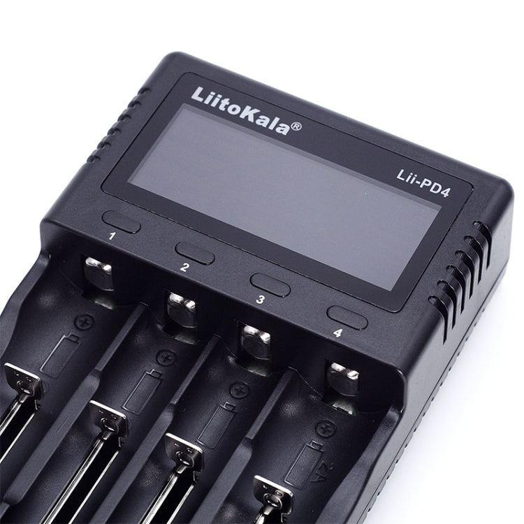 LiitoKala Lii-PD4 Nickel-Hydrogen Charger for Li-ion/IMR LiFePO4 26650,21700,20700, 18650, 18490, 18350, 17670, 17500, 16340(RCR123), 14500, 10440