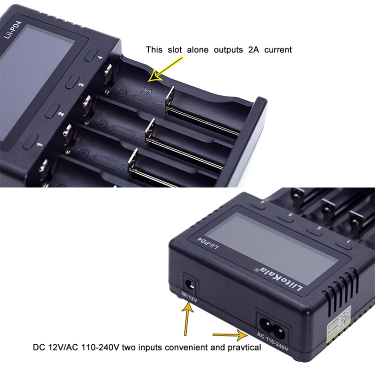 LiitoKala Lii-PD4 Nickel-Hydrogen Charger for Li-ion/IMR LiFePO4 26650,21700,20700, 18650, 18490, 18350, 17670, 17500, 16340(RCR123), 14500, 10440