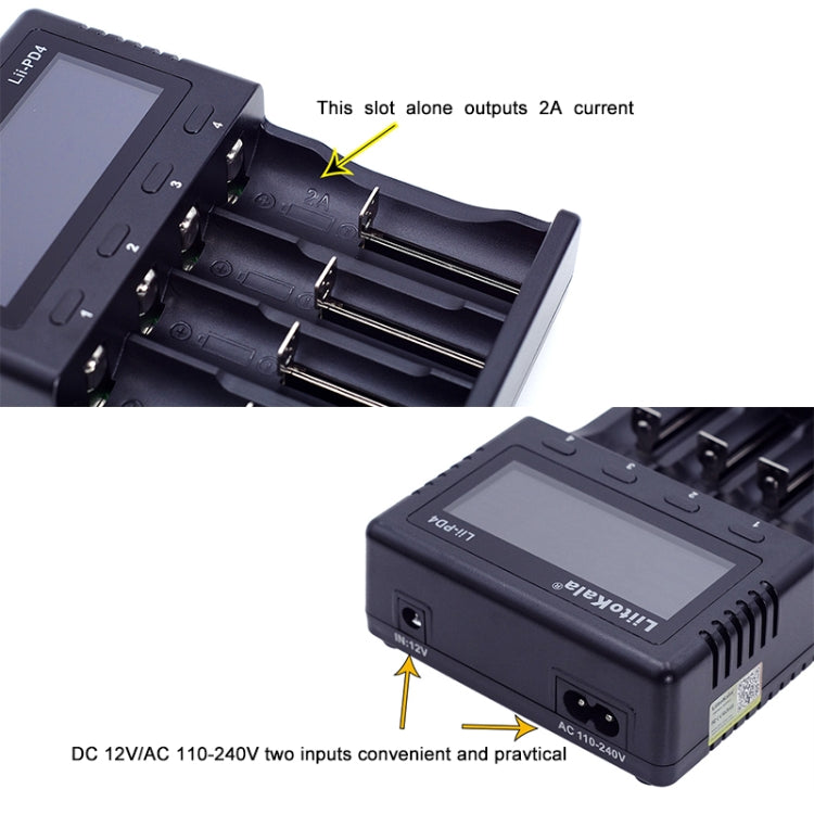 LiitoKala Lii-PD4 Caricabatterie per batterie ricaricabili