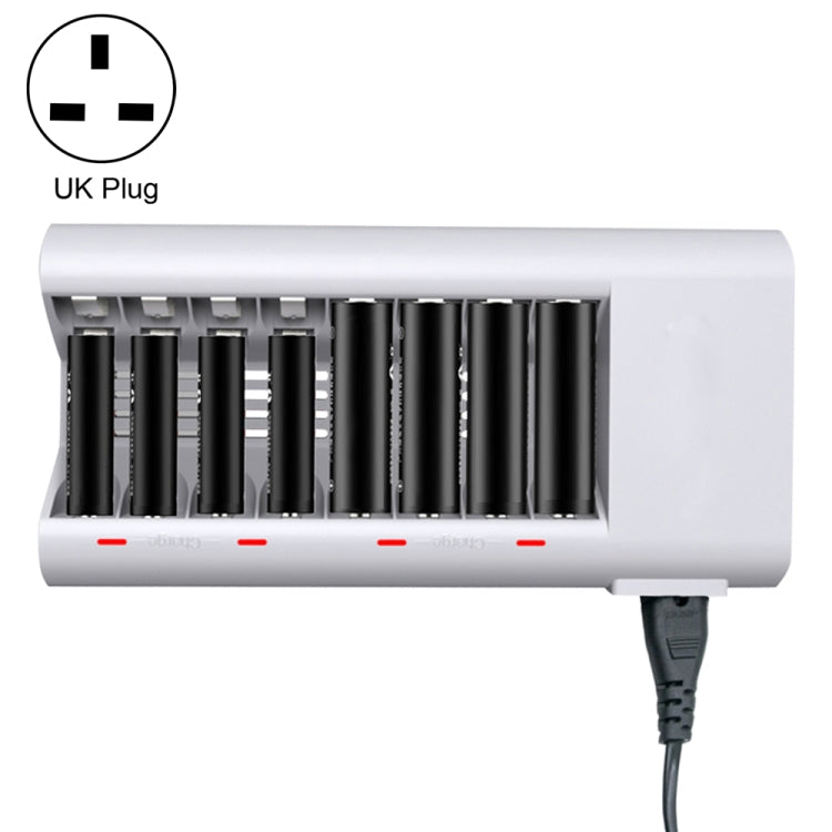 100-240V 8 Slot AA & AAA Battery Charger UK Plug