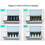 Caricabatterie 4 slot per batterie AA AAA C D spina AU