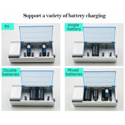 Caricabatteria CA 100-240 V a 4 slot per batterie AA, AAA e C/D, presa USA