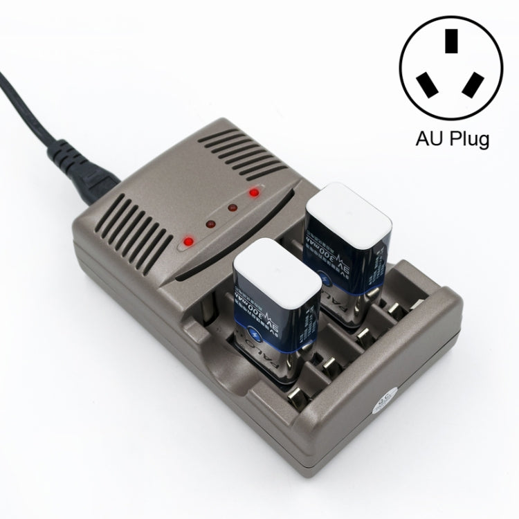 Caricabatterie 4 slot per batterie AA, AAA e Ni-MH 9V