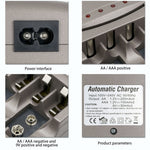 Caricabatterie 4 slot per batterie AA, AAA e Ni-MH 9V