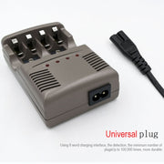 100-240V 4-Slot AC Charger for 9V AA, AAA and Ni-MH Batteries, UK Plug