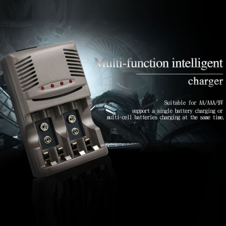 Caricabatterie 4 slot per batterie AA, AAA e Ni-MH 9V