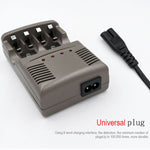 Caricabatterie 4 slot per batterie AA, AAA e Ni-MH 9V
