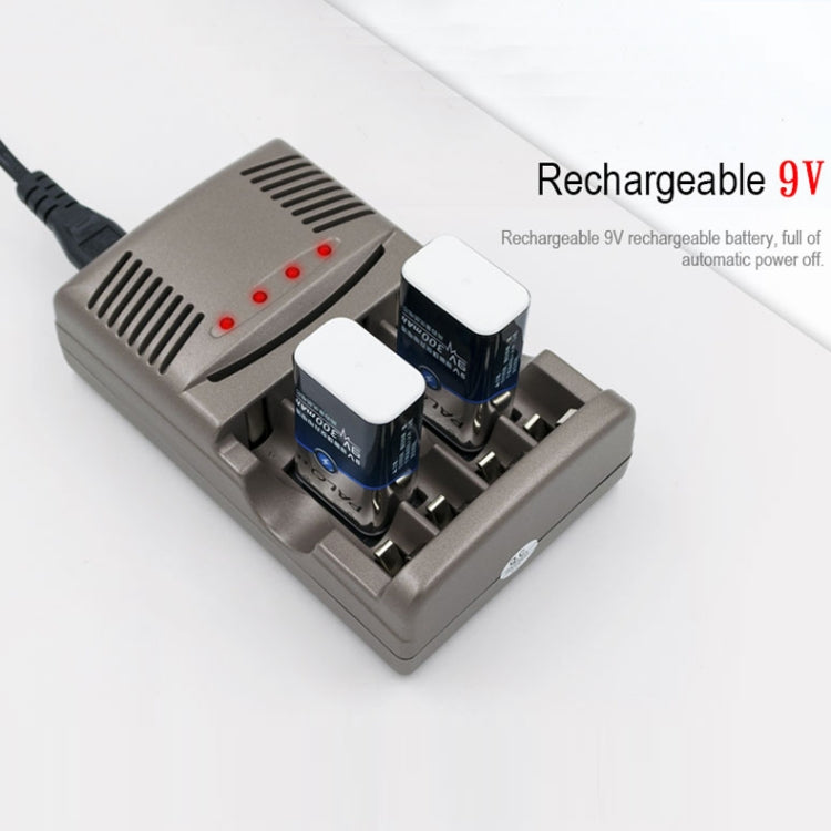 Caricabatterie 4 slot per batterie AA, AAA e Ni-MH 9V