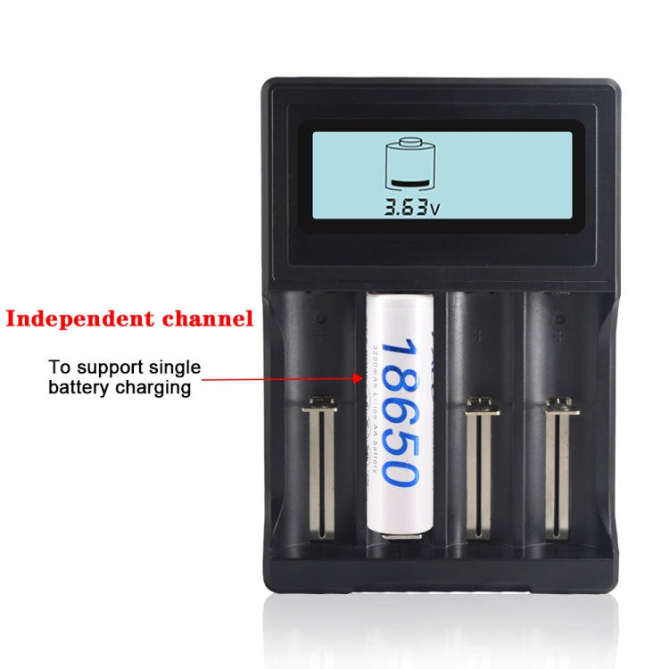 Caricabatteria micro USB a 4 slot per batteria agli ioni di litio da 3,7 V, con display LCD