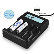 4 Slot Micro USB Charger for 3.7V Li-ion Battery with LCD Display