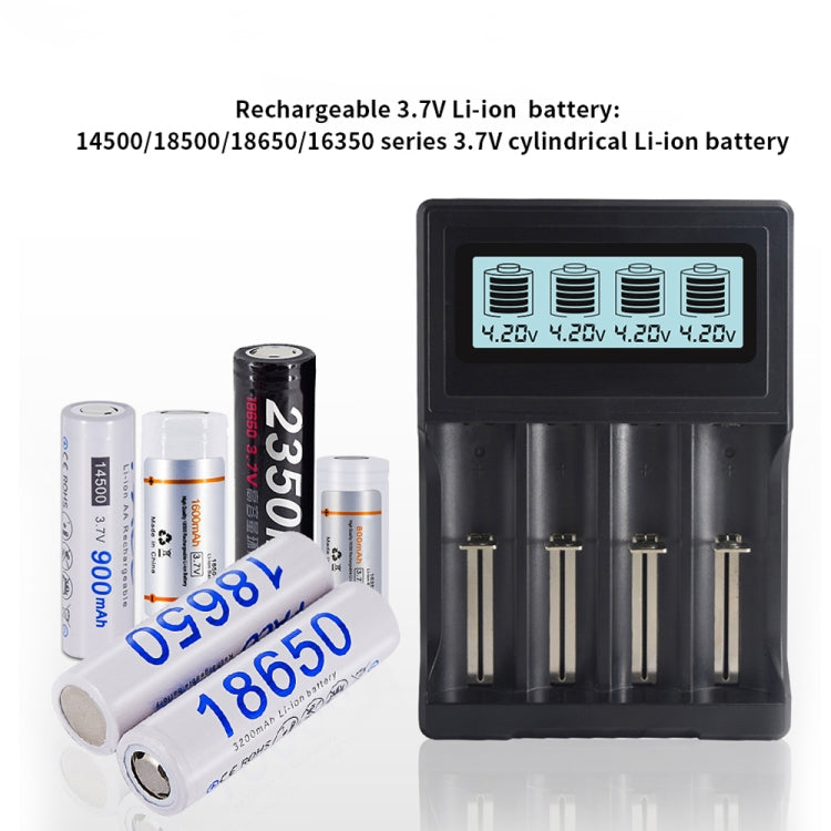 Caricabatterie micro USB 4 slot per batterie 3,7 V con LCD