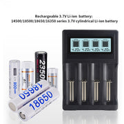 4 Slot Micro USB Charger for 3.7V Li-ion Battery with LCD Display