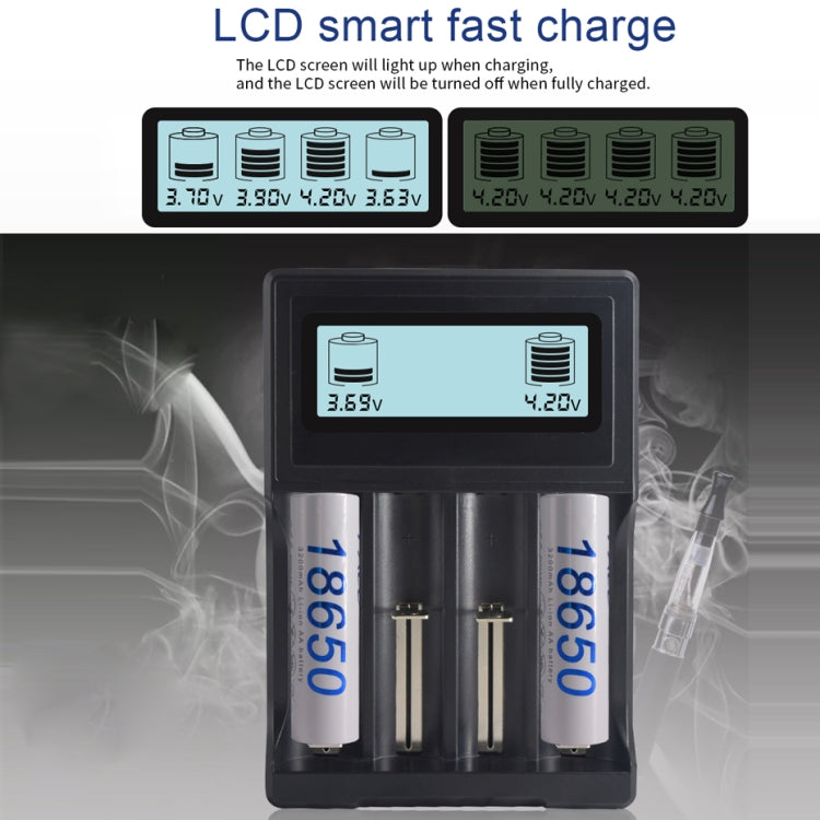 4 Slot Micro USB Charger for 3.7V Li-ion Battery with LCD Display