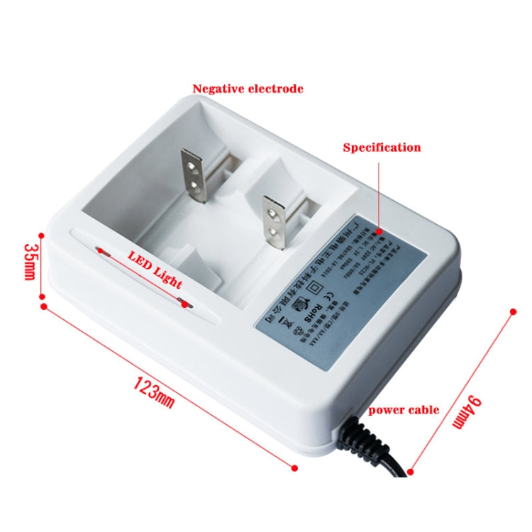 AC 220V 2-Slot Battery Charger for AA, AAA and C/D Batteries, CN Plug