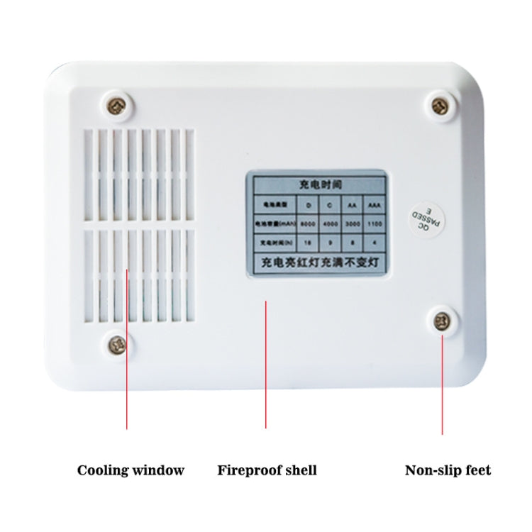 AC 220V 2-Slot Battery Charger for AA, AAA and C/D Batteries, CN Plug