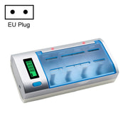 100-240V 4-Slot AC Charger for AA, AAA and C/D Batteries with LCD Display, EU Plug