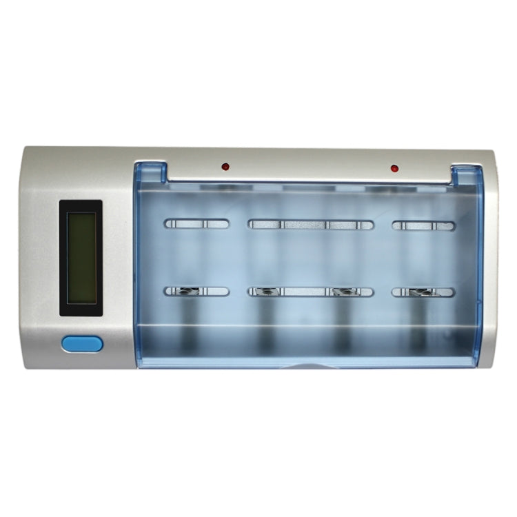 Caricabatteria CA 100-240 V a 4 slot per batterie AA, AAA e C/D, con display LCD, presa UK