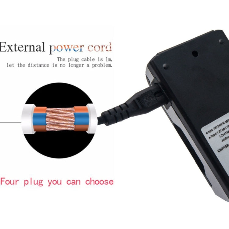 Caricabatterie 4 slot per batterie AA e AAA con display LCD