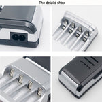 Caricabatteria 4 slot per batterie AA e AAA con display LCD