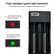 TOMO V6-2 USB Smart Battery Charger with Indicator Light for 18650/18500/17650/16340/14500/10500 Li-ion Battery/AA/AAA Battery, TOMO V6-2