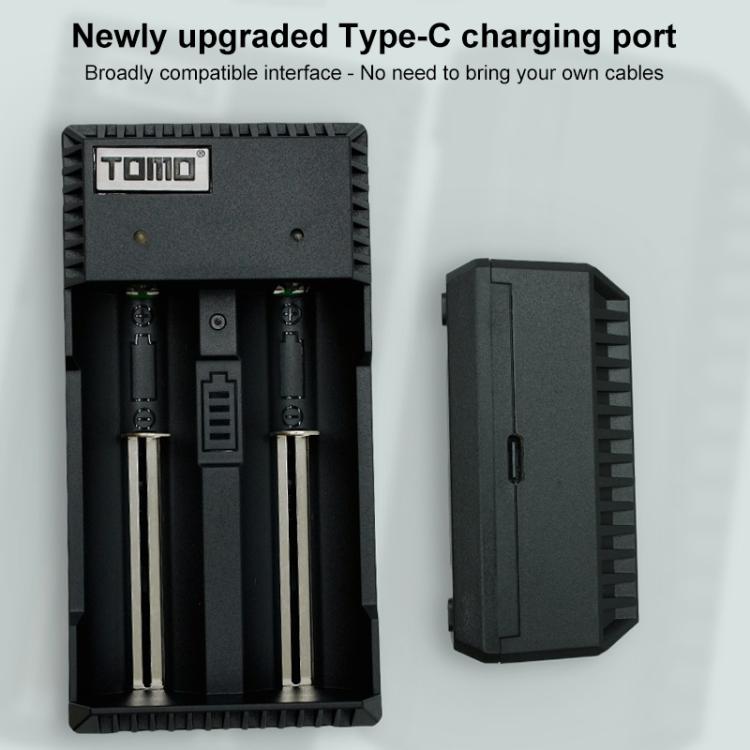 Caricabatterie USB intelligente TOMO V6-2 per batterie ricaricabi
