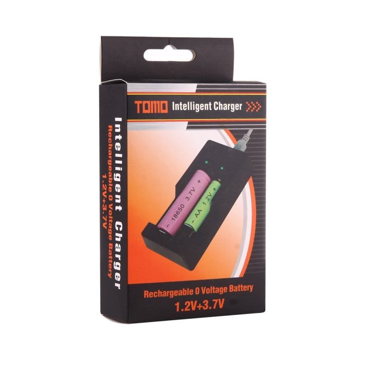 Caricabatterie intelligente USB TOMO V6-2 con indicatore luminoso per batteria agli ioni di litio 18650/18500/17650/16340/14500/10500/batteria AA/AAA, TOMO V6-2